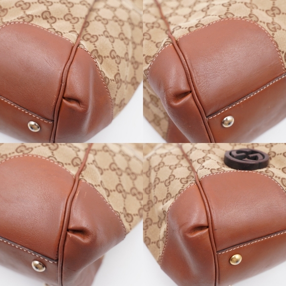 X32❤️Gucci GG Canvas and Leather Brick Lane Tote Gucci - Picture 11 of 15